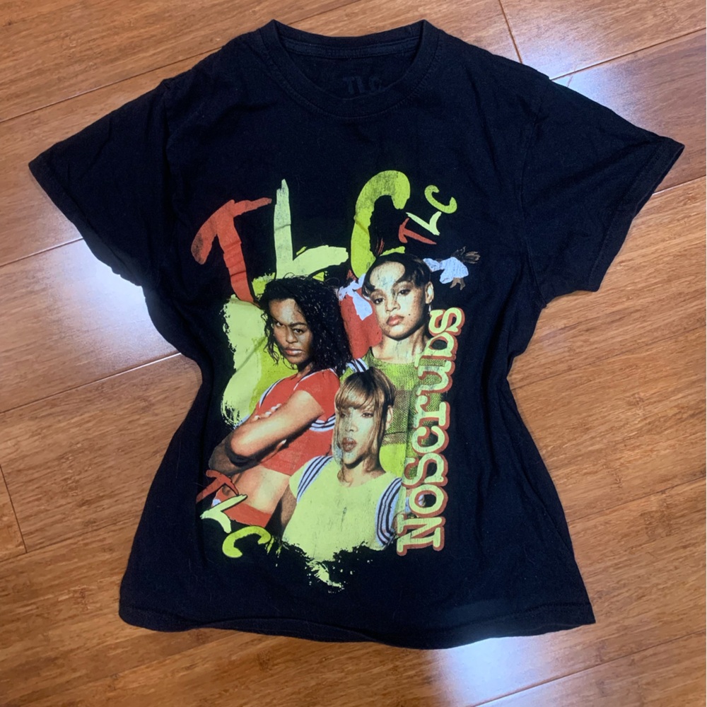 TLC vintage style shirt sleeved t shirt sz S